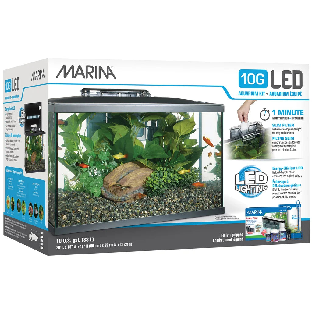 10 gallon fish tank accessories Marina LED Aquarium Kit ECHOMAP Ultra 10