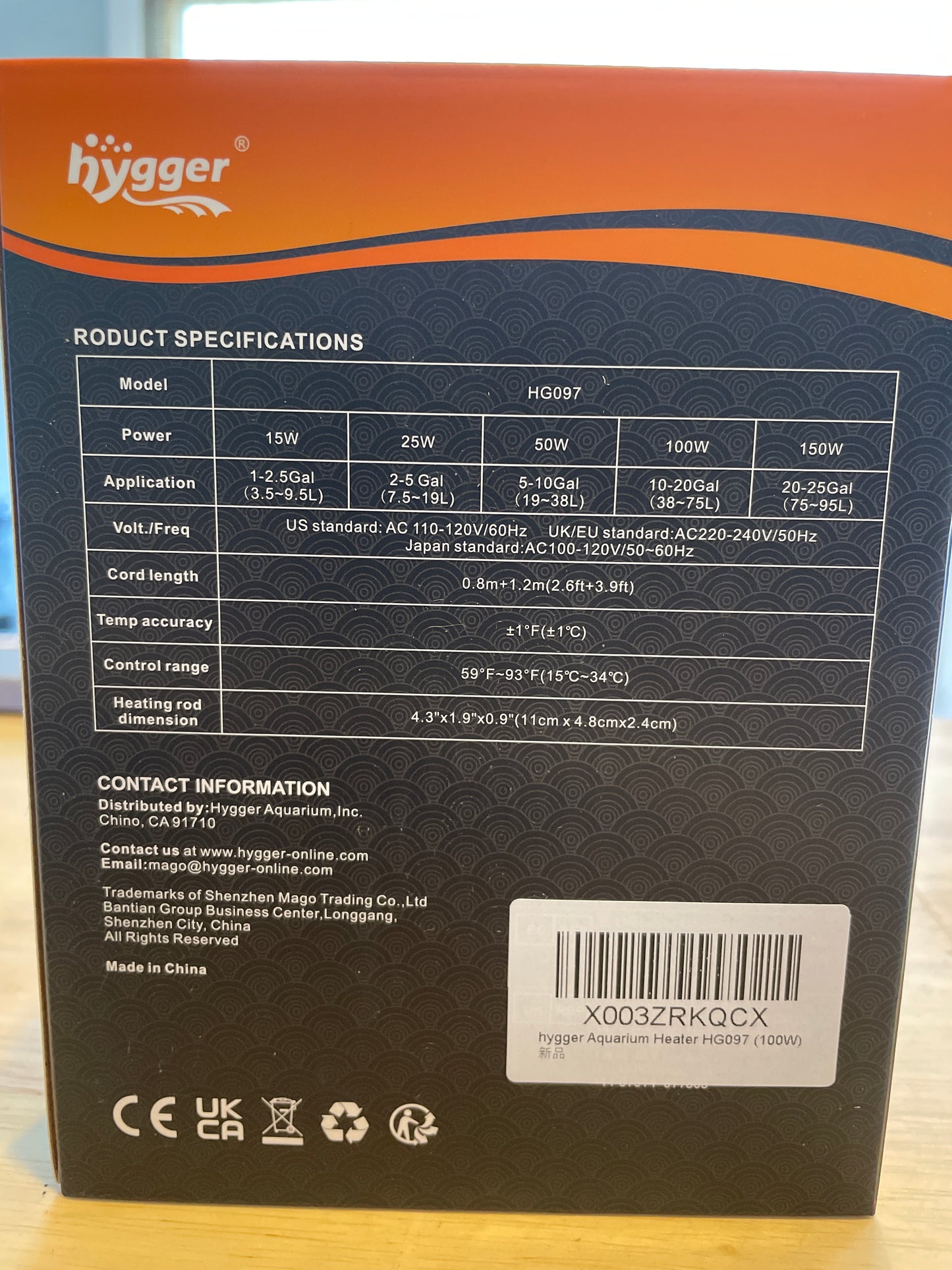 Hygger Mini Heater HG097 100 watt