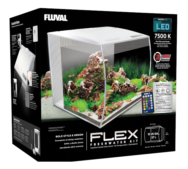 Fluval Flex 15 Gallon Aquarium Kit - White