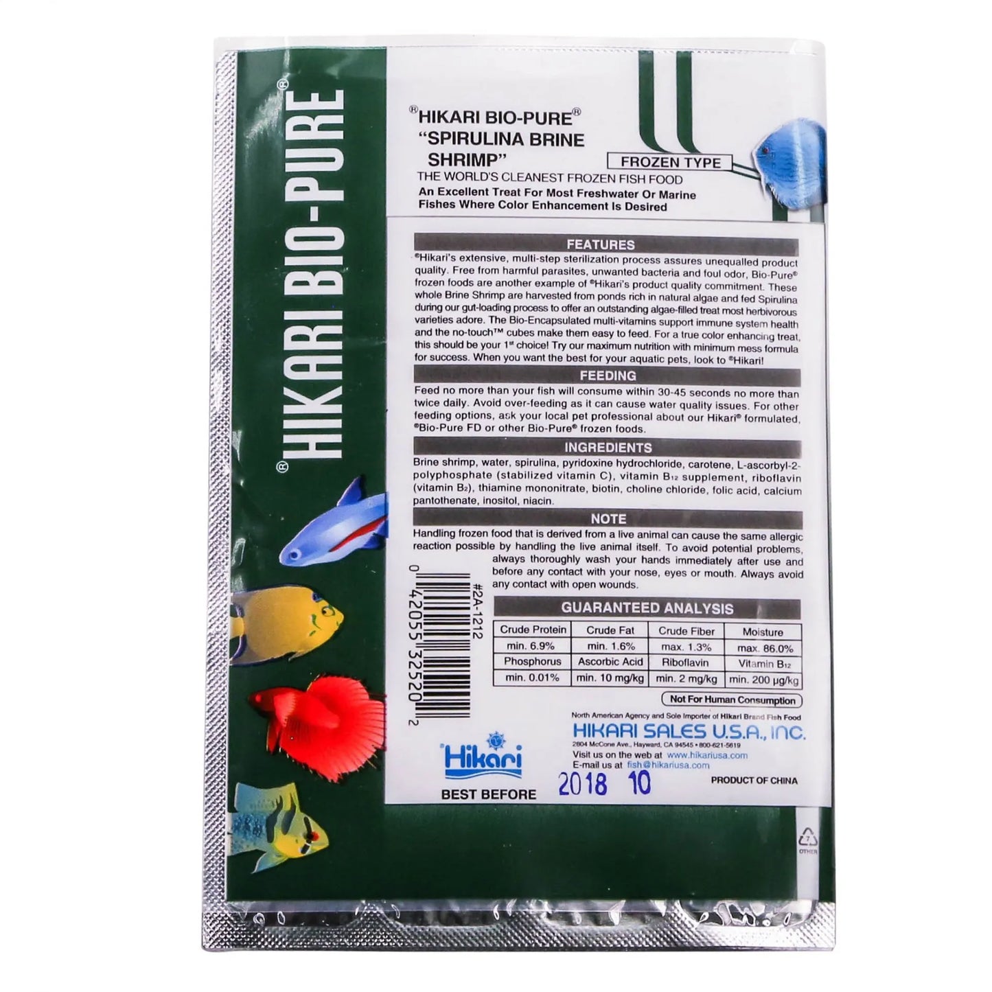Hikari Bio-Pure Frozen Spirulina Brine Shrimp 3.5oz blister pack
