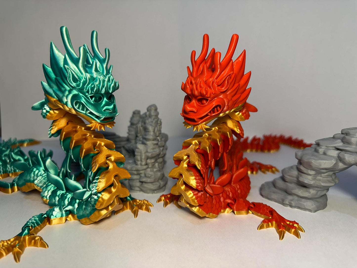 3d printed articulated flexi Imperial Dragon - lowest price on Etsy for 26”!