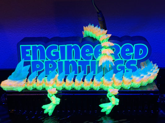 Articulated Flexi and Squishy Glow in the Dark Crystal Dragon