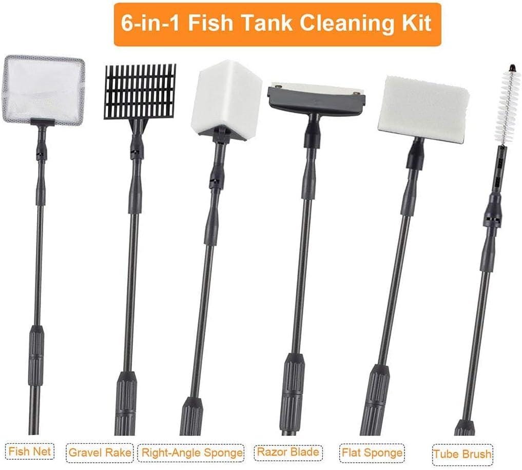 Aquarium tool holder fits Hygger Carbon Fiber 6 in 1 Cleaning Kit