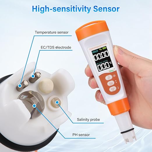 Hygger 5-in-1 Digital Water Tester HG239