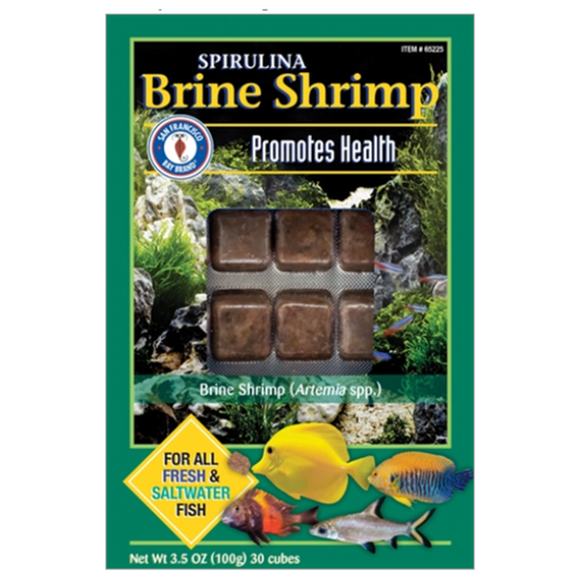 San Francisco Bay Brand FROZEN Spirulina Brine Shrimp 3.5oz 100g Cube