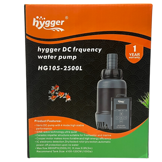 Hygger DC Water Pump 660gph HG105-2500L