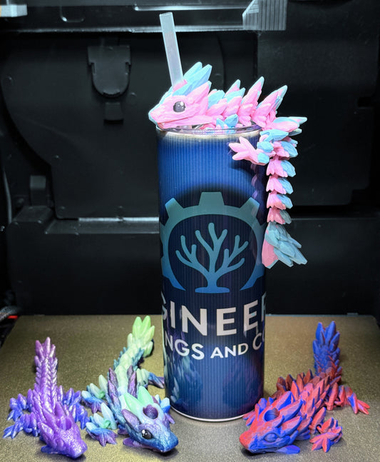 Articulated Flexi Dragon Cup Topper