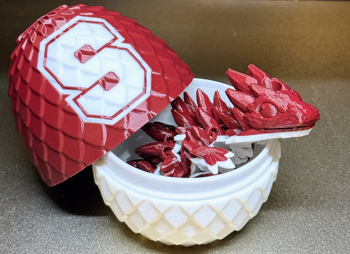Silsbee Tigers Logo Articulated Dragon with Egg