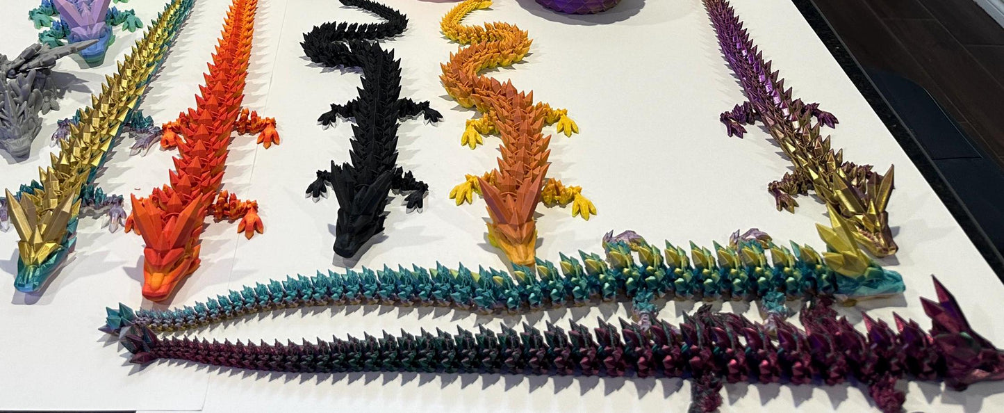 Huge Articulated Flexi Crystal Dragon - Random Color LOWEST PRICE for 24" 2ft long dragon