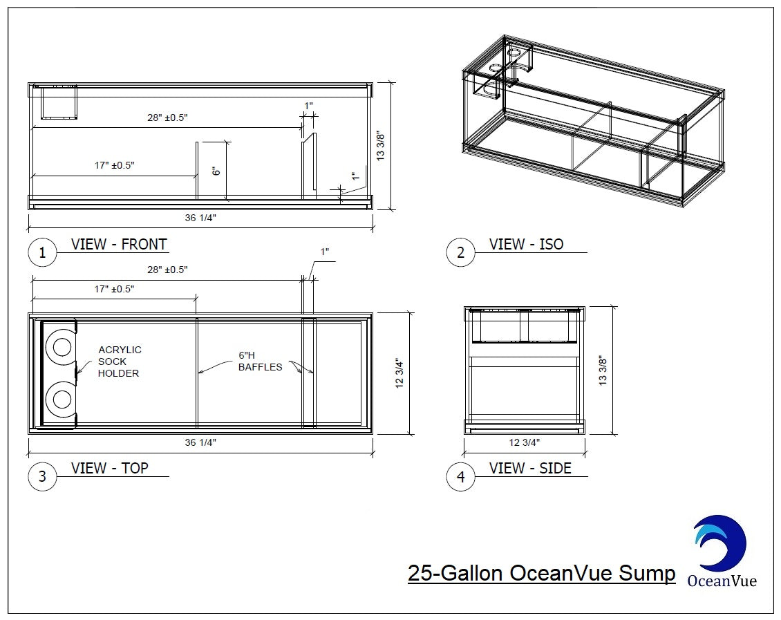 ECO 36 Glass Sump - Black